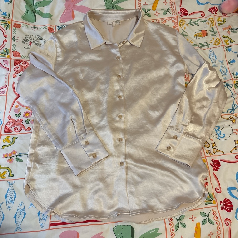 Mystree Cream Satin Blouse